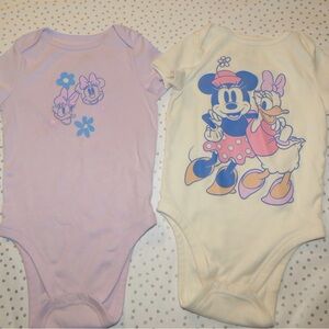 Disney Baby Pink and White Bodysuit Set